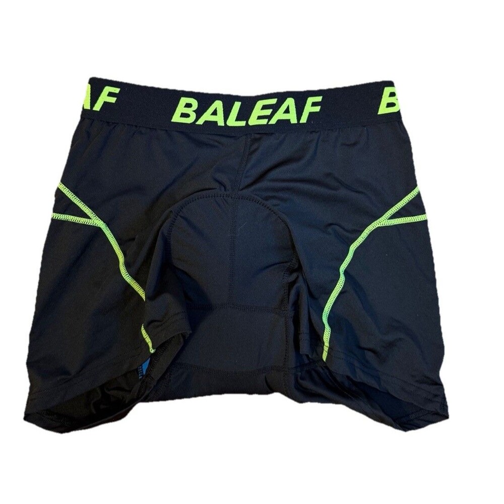 NWT BALEAF Black Neon Green Pull On Padded Biking Cycling Shorts Womens sz Small